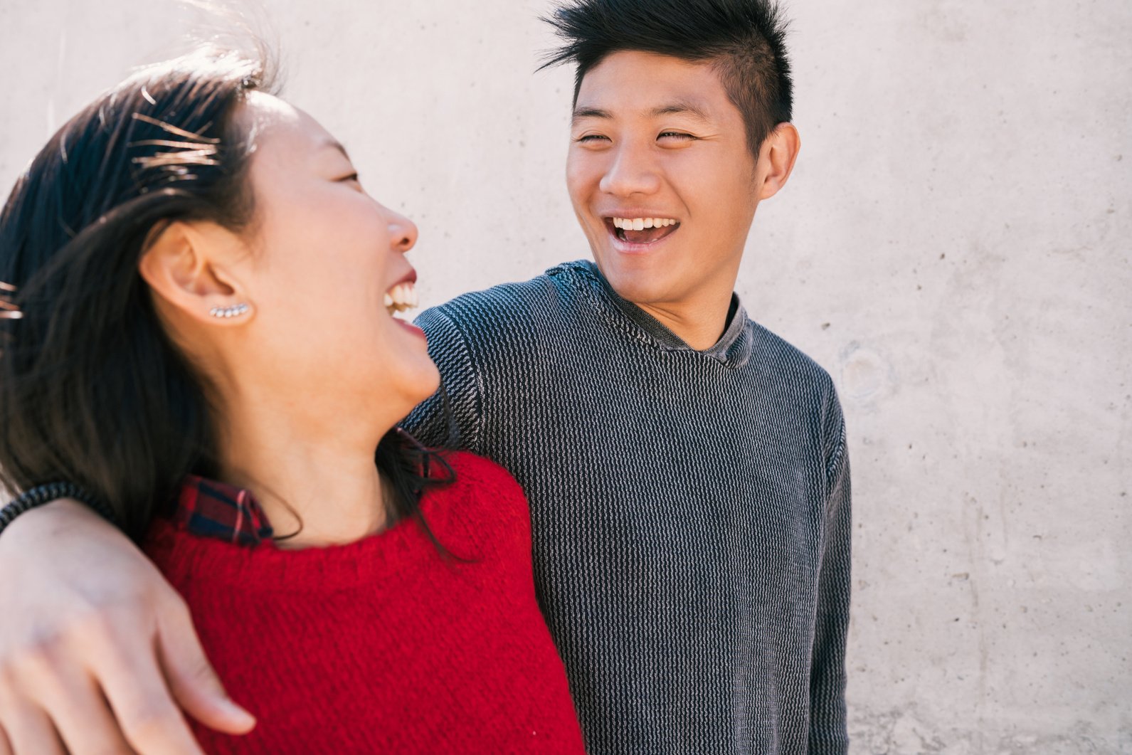 Asian Couple Having Good Time Together